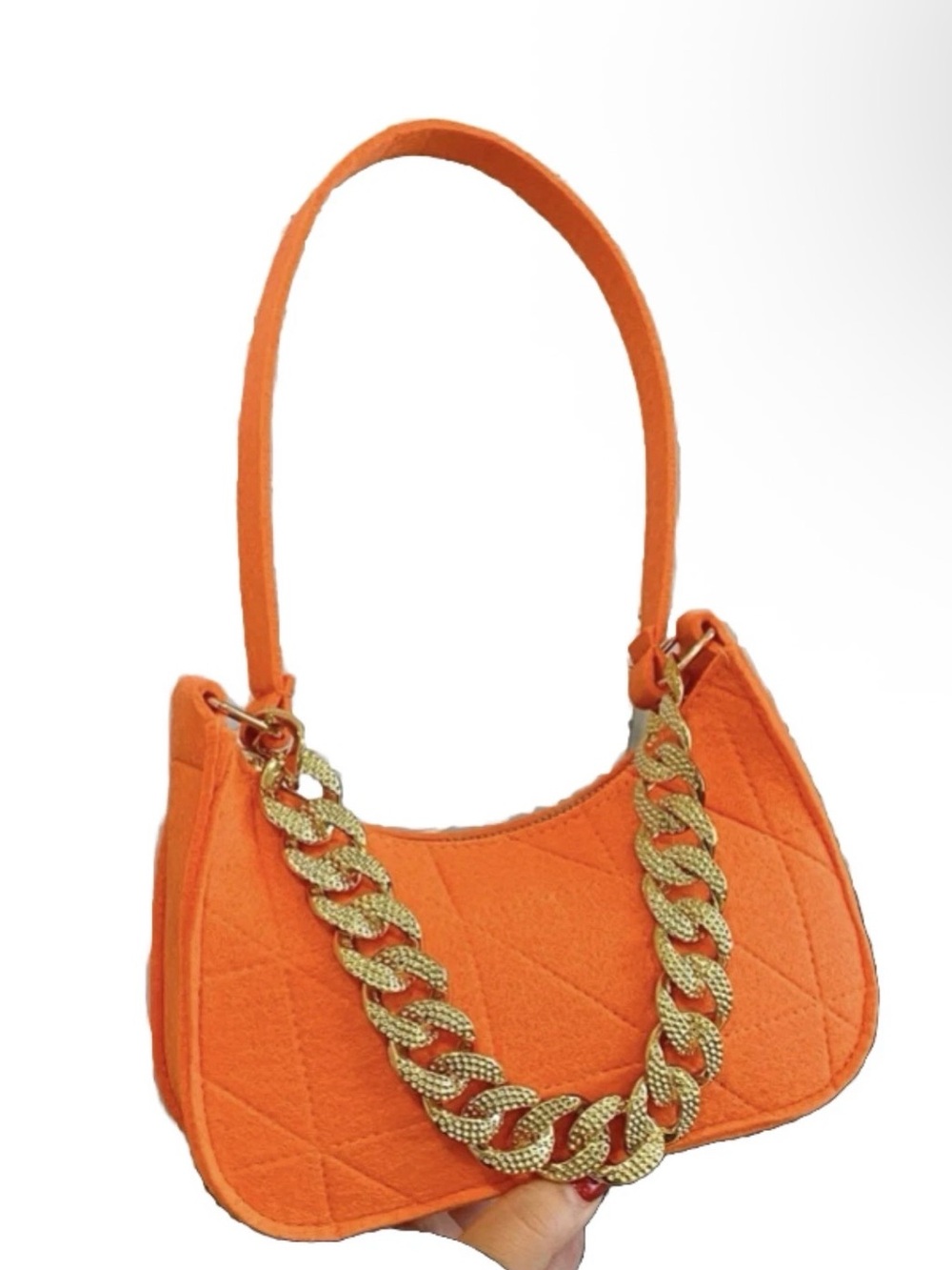 Mini Chain Decor Bag ORANGE - Picture 3 of 3